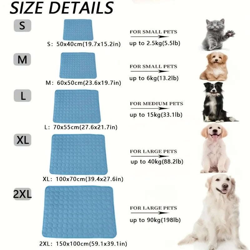 Dog Chill Mat: Summer Cooling Bed for Small Big Dogs Cat Blanket Ice Pad  PetLums   