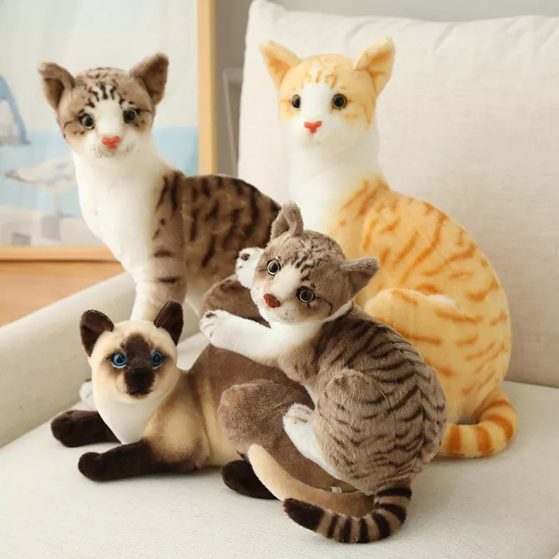 Siamese Cat Plush Toy: Lifelike Simulation Cute Doll Pet Home Decor Girls Gift  petlums.com   