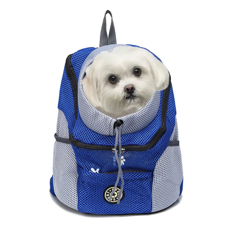 2020 New Double Shoulder Pet Dog Travel Backpack: Hands-Free Design, Breathable Material, Large Space.  petlums.com   