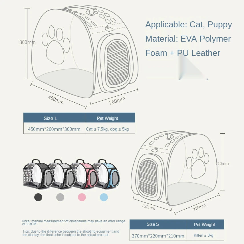 Cat Space Capsule Transparent Pet Carrier Bag Breathable Backpack Handbag  petlums.com   