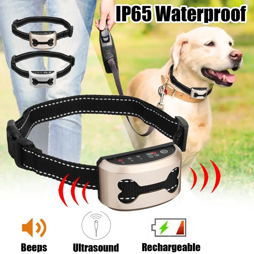 Intelligent Dog Bark Collar: Rechargeable Training Control Waterproof Vibration.  petlums.com   