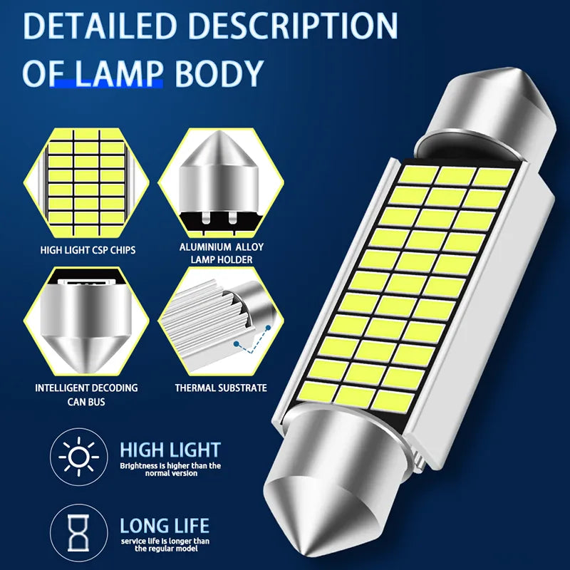 LED Festoon Bulb Set for Car Interior & License Plate Light  petlums.com   