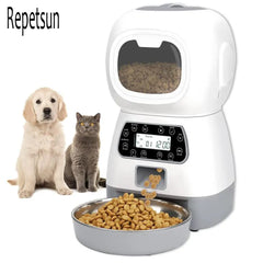 Automatic Pet Feeder Smart Food Dispenser - Stainless Steel Bowl & Timer
