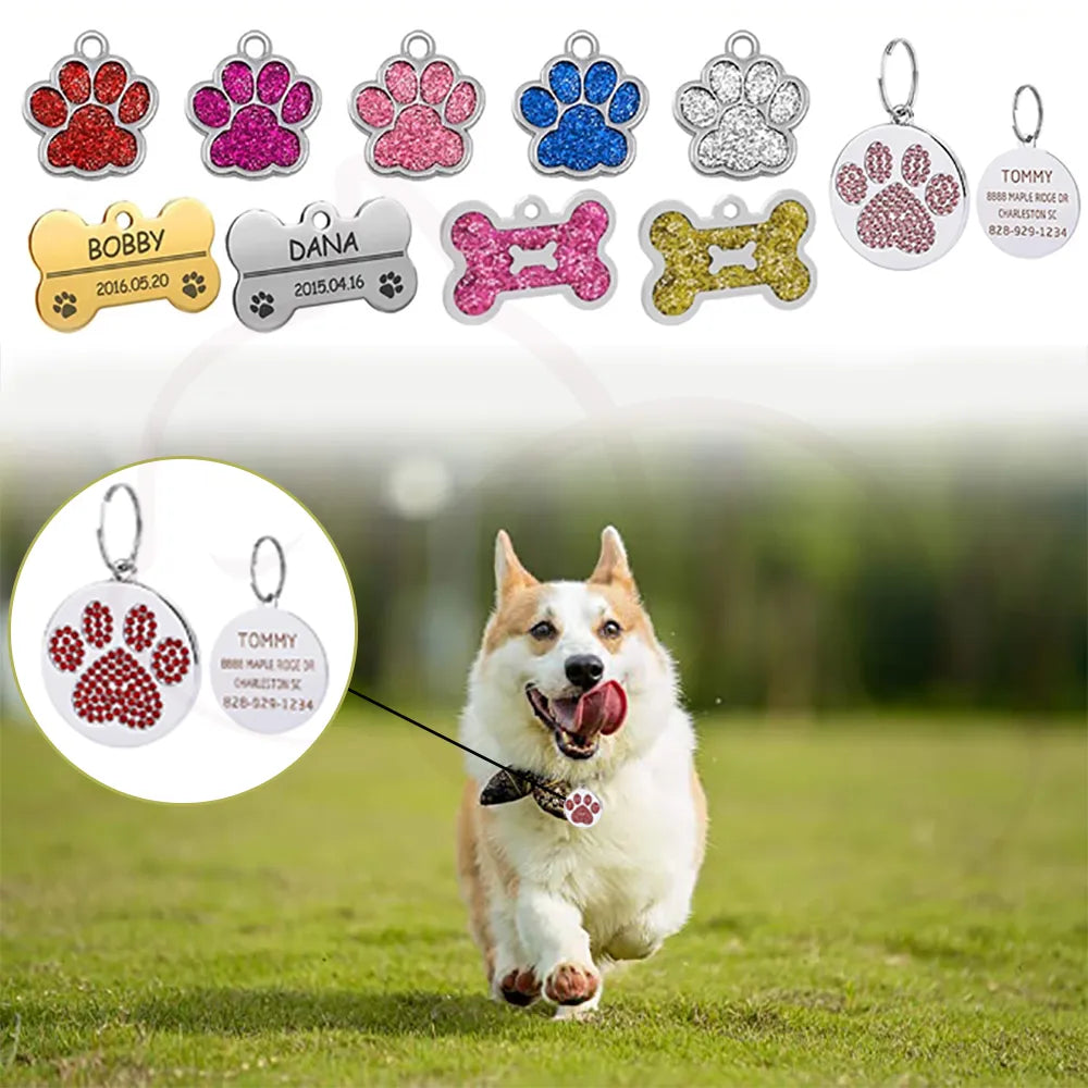 Engraved Personalized Pet ID Tags: Customizable Dog Collar Name Tag  My Store   