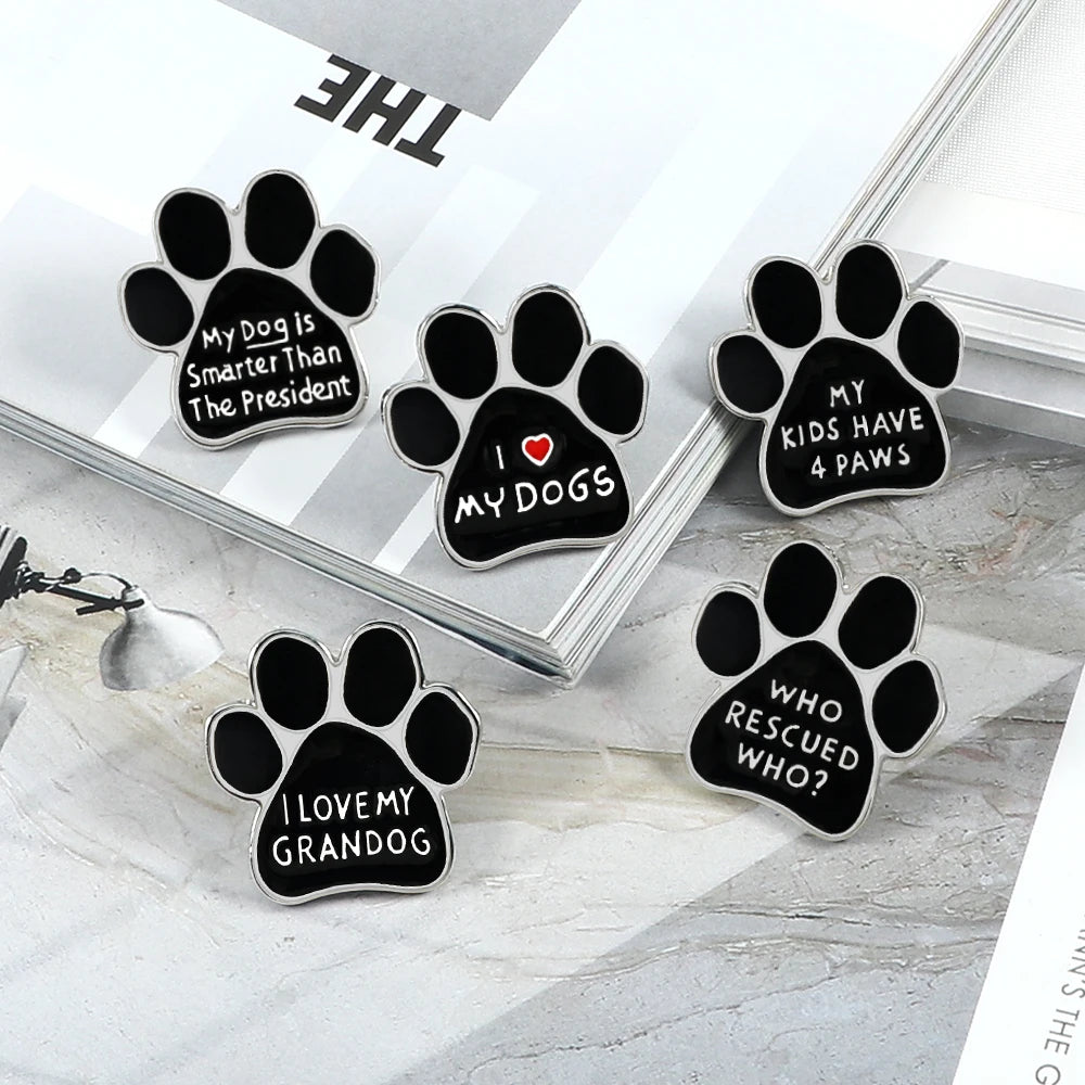 I LOVE MY DOGS Paw Brooch: Cute Enamel Pin Jewelry for Dog Lovers  petlums.com   