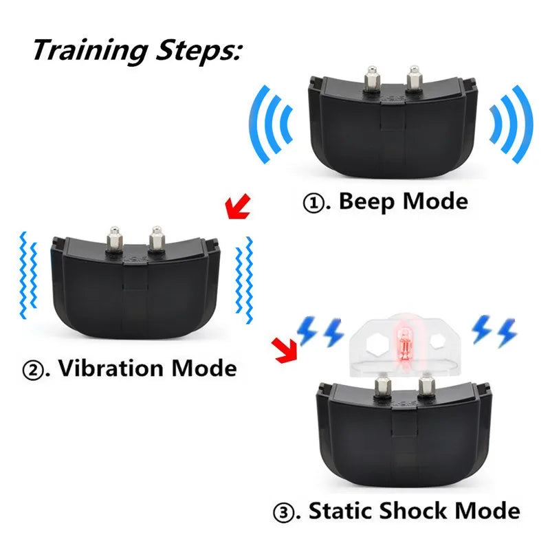 Remote Dog Shock Collar Rechargeable Waterproof Dog Training Collar Pet Dog Anti-Bark Trainer Device for Small Medium Large Dogs  petlums.com   