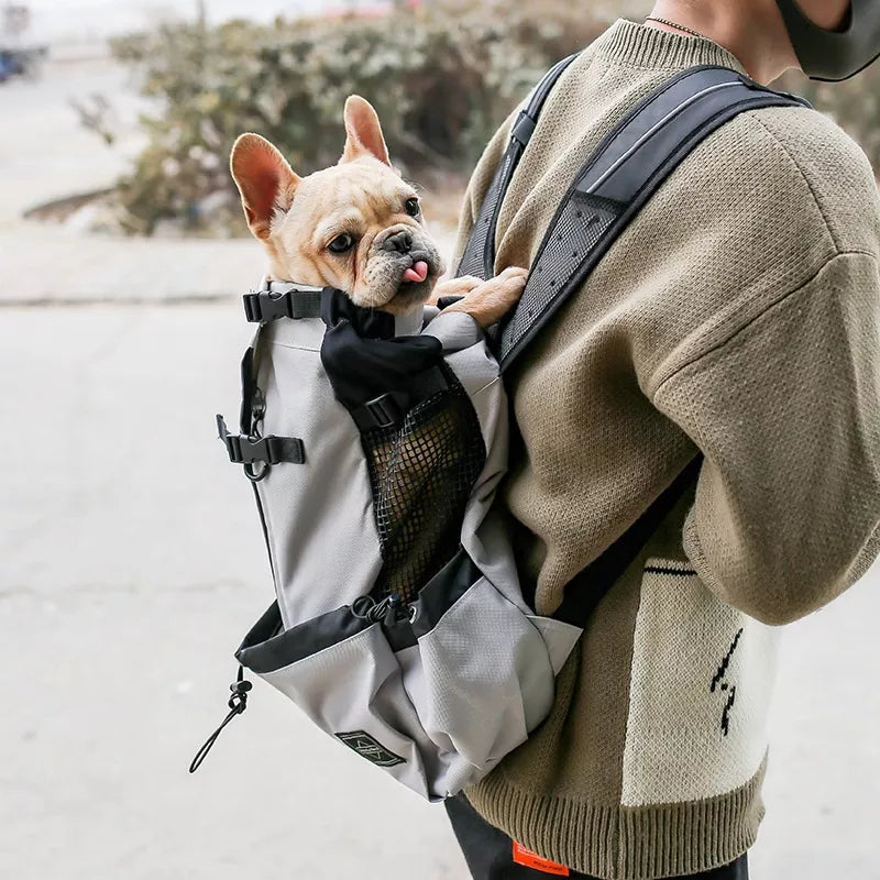 Outdoor Dog Backpack: Breathable French Bulldog Carrier for Medium Dogs  petlums.com   