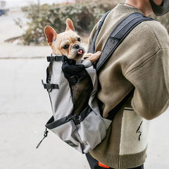 Outdoor Dog Backpack: Breathable French Bulldog Carrier for Medium Dogs