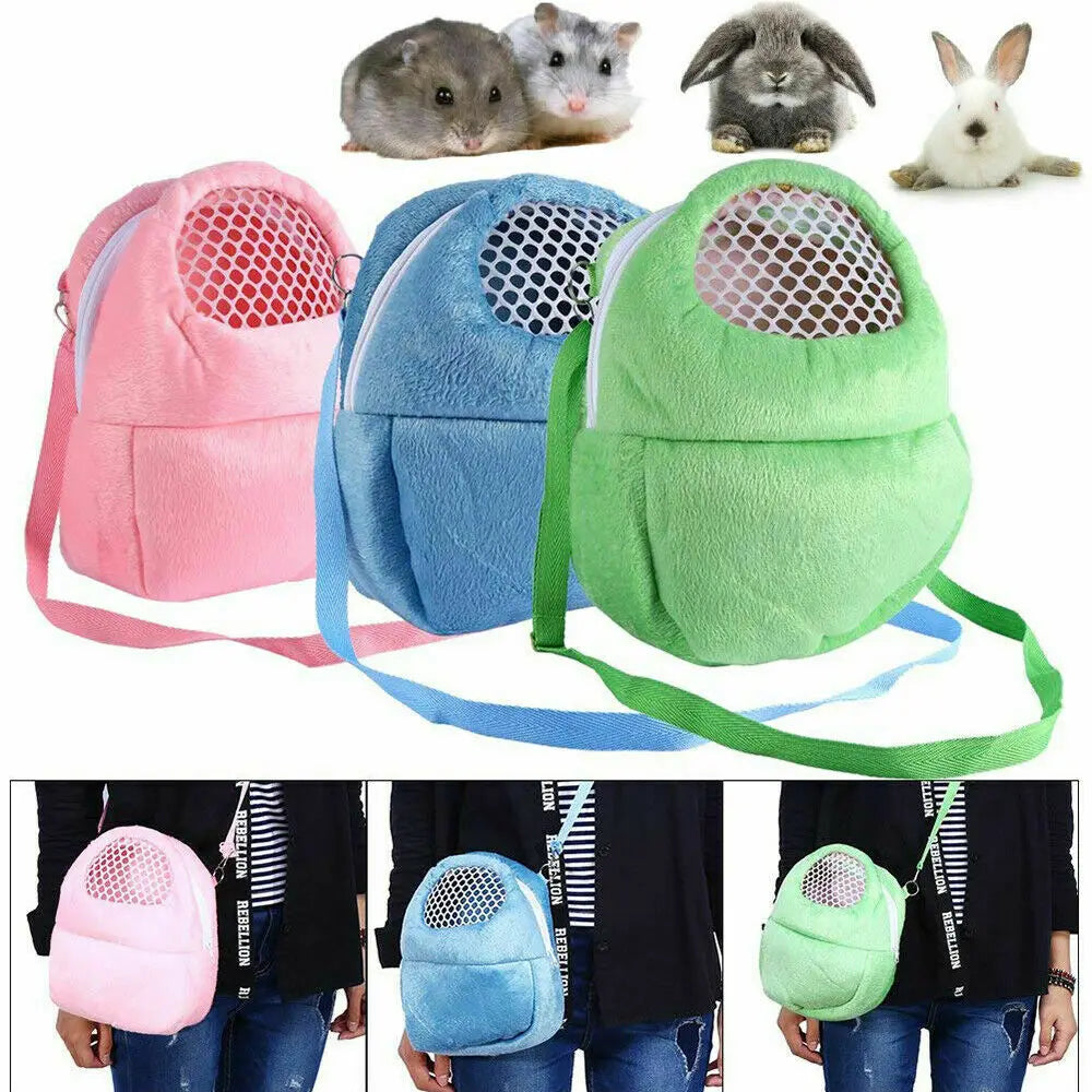 Cozy Velvet Small Pet Carrier for Hamster & Guinea Pig: Stylish & Travel-Friendly Bag  petlums.com   