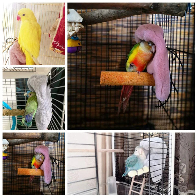 Bird Cozy Plush Nest: Warm Parrot Tent Lovebird Cage Decoration  petlums.com   