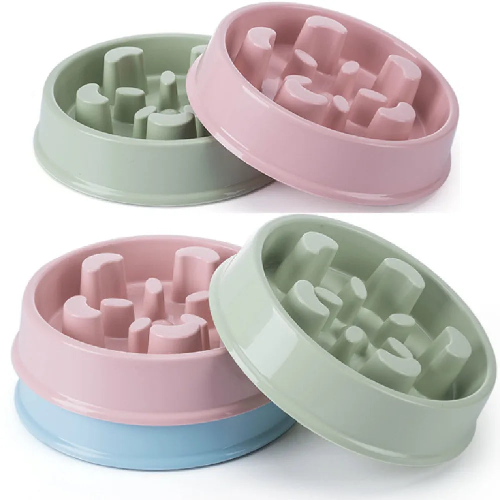 Slow Feeder Dog Bowl: Durable Plastic Non-Slip Pet Food Bowl for Healthy Eating  petlums.com   