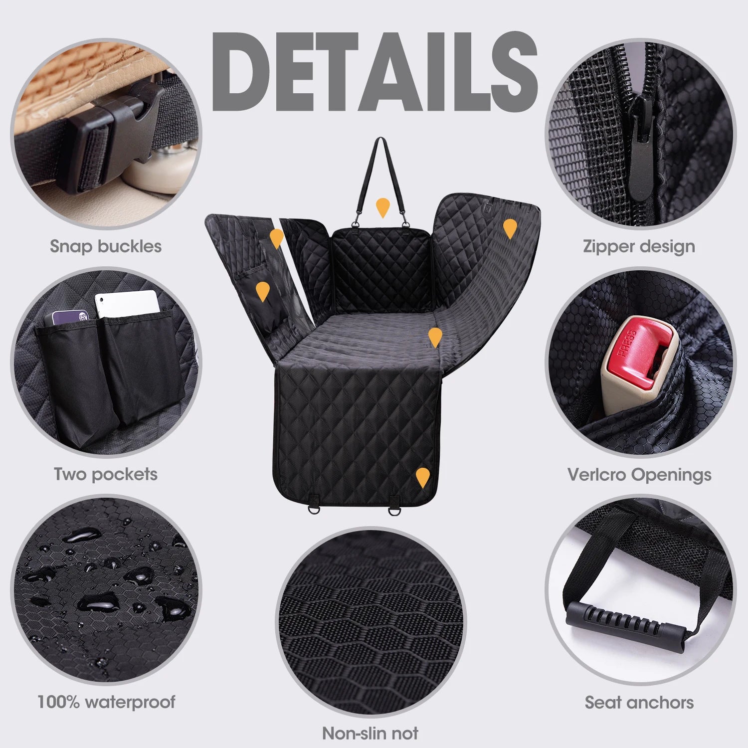 Pet Transport Hammock Dog Car Seat Cover Waterproof Carrier for Small Large Dogs Cat  petlums.com   