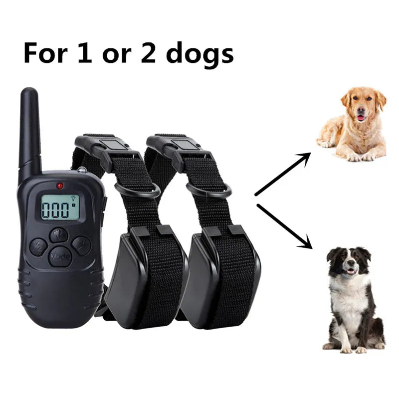 Remote Dog Shock Collar Rechargeable Waterproof Dog Training Collar Pet Dog Anti-Bark Trainer Device for Small Medium Large Dogs  petlums.com   