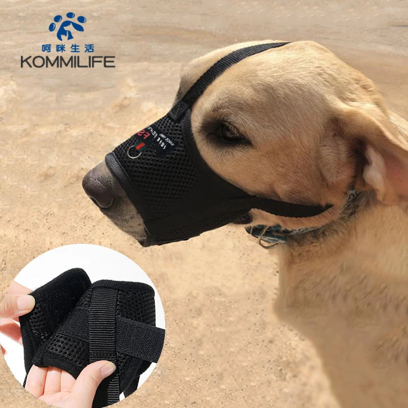 Adjustable Dog Muzzle Breathable Dog Mouth Cover Muzzle Collar Anti Barking Pet Mouth Muzzles for Dogs Dog Accessories  petlums.com   