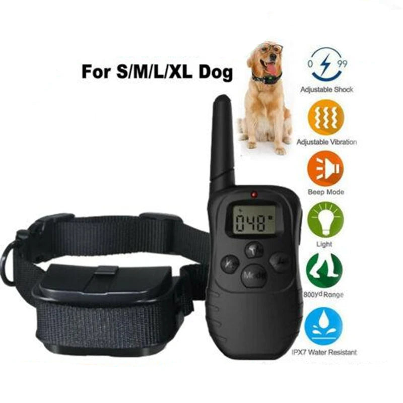 Pet Dog Anti Bark Training Collar with LCD Display Shock Control - Effective Remote Training  petlums.com   
