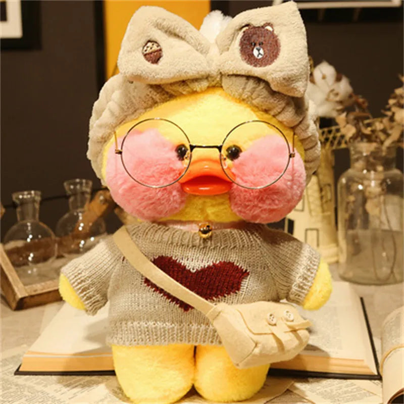 Cute Lalafanfan Yellow Ducks Plush Toy: Adorable & Soothing Animal Pillow Gift  petlums.com   