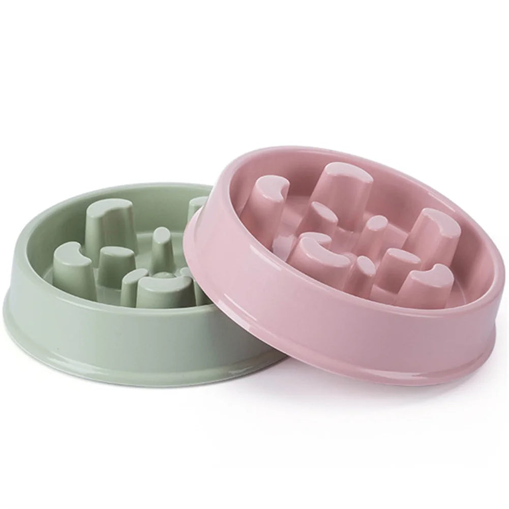 Slow Feeder Dog Bowl: Durable Plastic Non-Slip Pet Food Bowl for Healthy Eating  petlums.com   