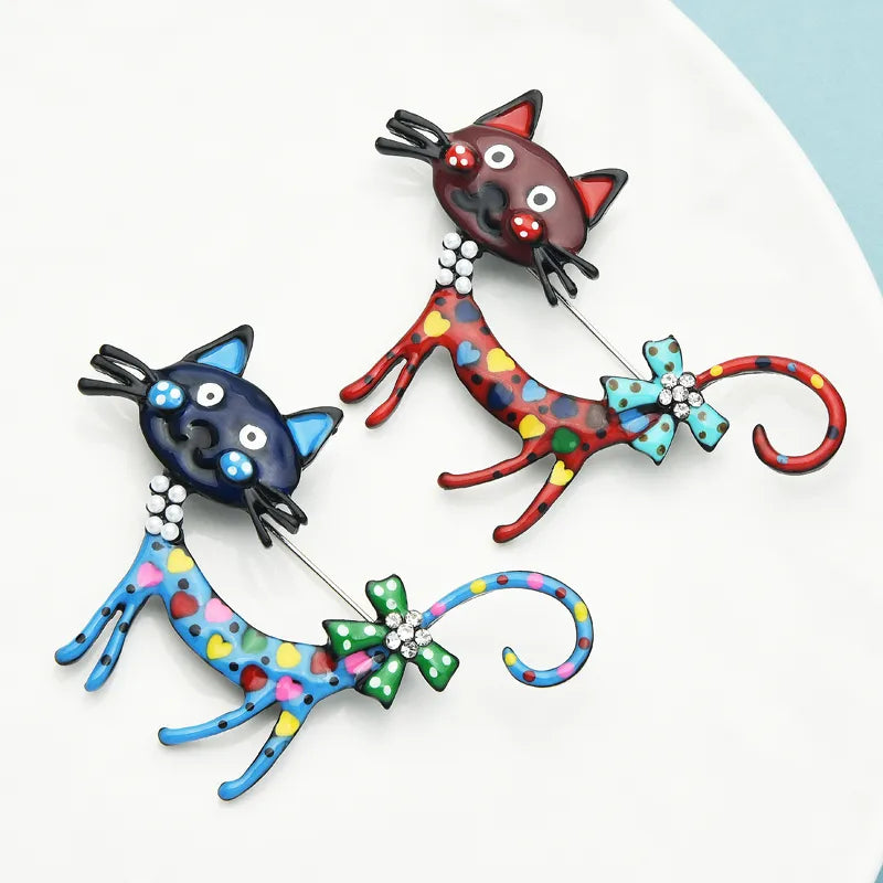 Lovely Cat Enamel Brooch Pins for Women & Men: Vibrant Animal Party Accessories  petlums.com   