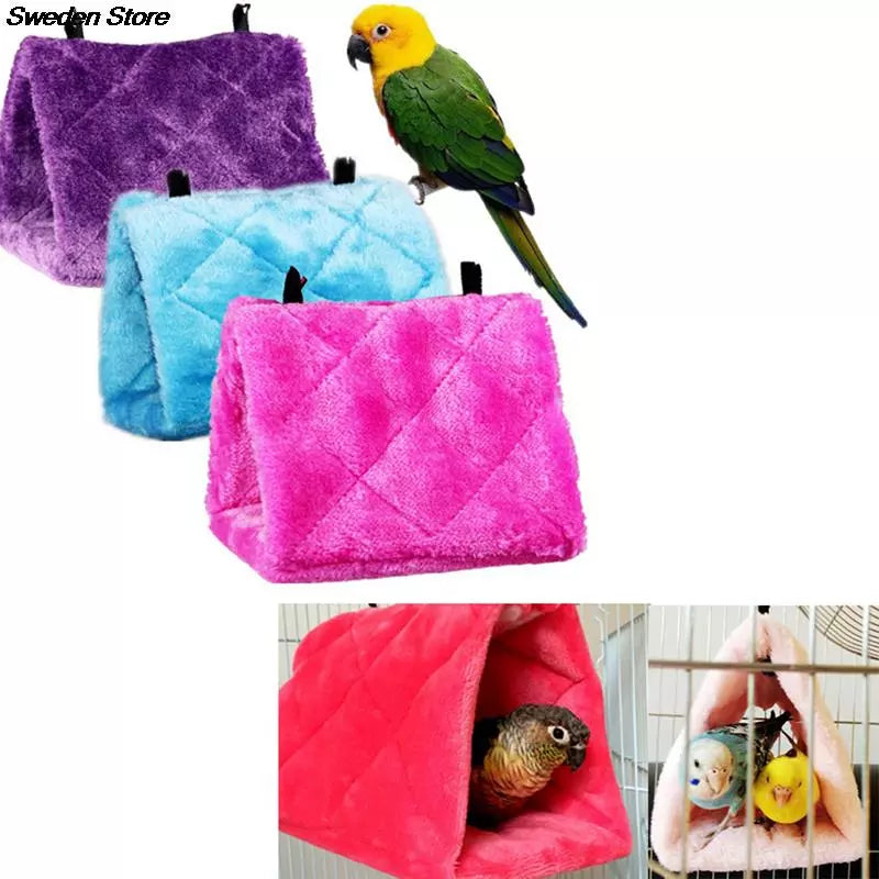 Cozy Bird Hammock House: Plush Winter Nest for Parrots & Budgies  petlums.com   