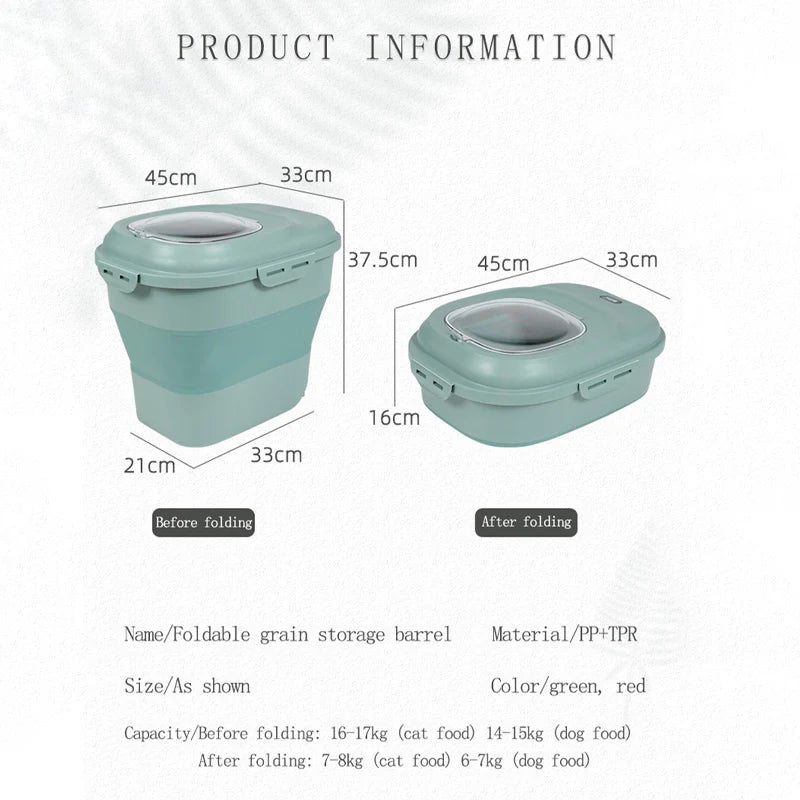 Pet Food Storage Container: Moisture-Proof Seal Measuring Cup Cat Dog Bowl  petlums.com   