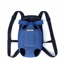 Denim Pet Backpack: Stylish Carrier Bag for Small Dogs - Breathable & Durable