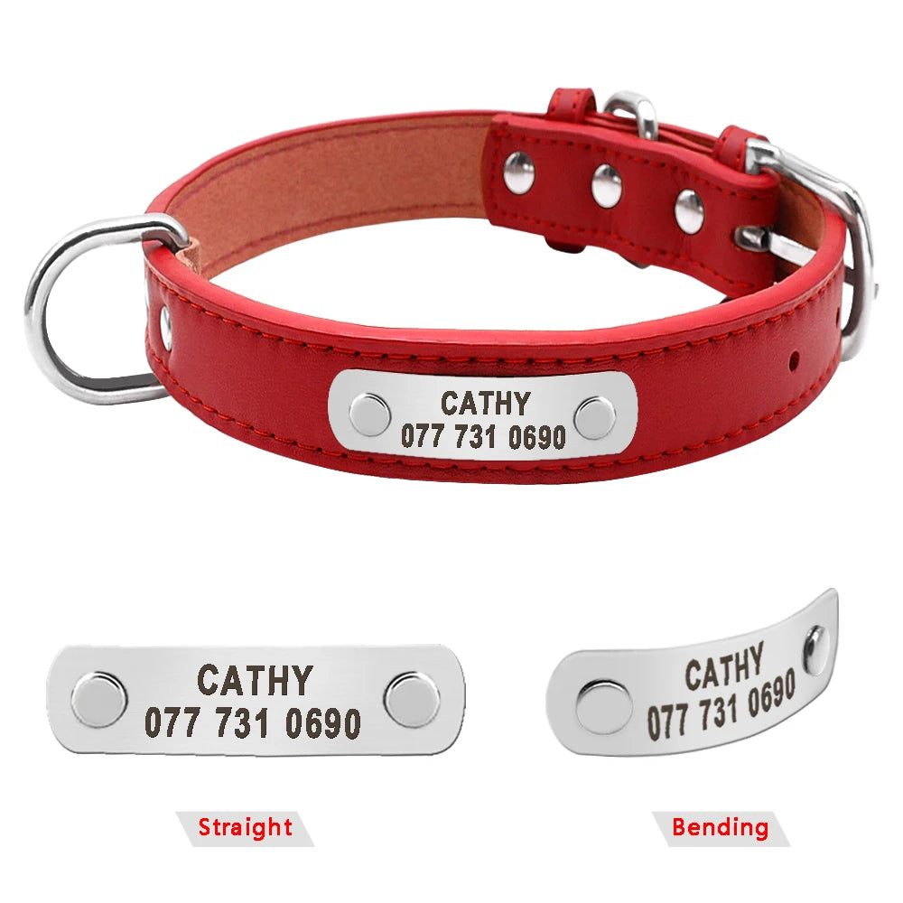 Personalized Leather Dog Collar with ID for Small to Large Pets  petlums.com   