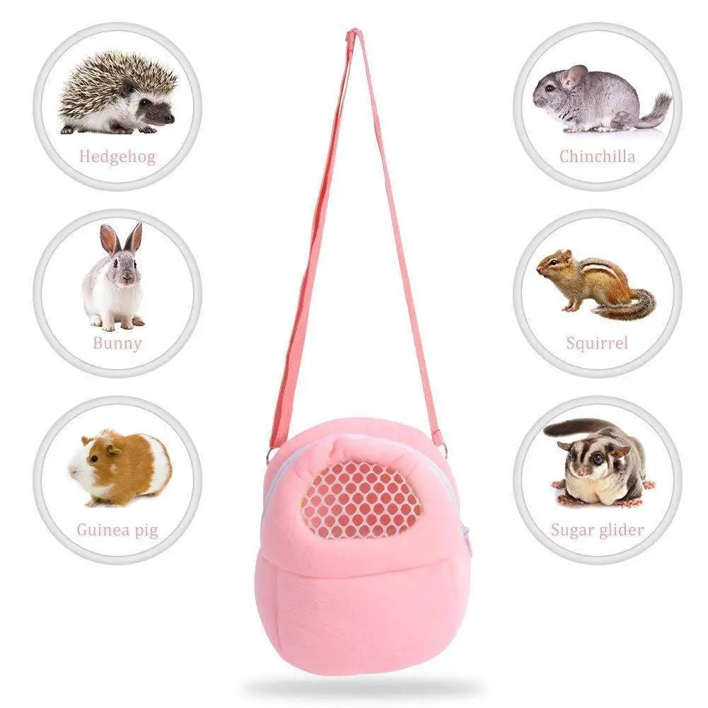 Cozy Velvet Small Pet Carrier for Hamster & Guinea Pig: Stylish & Travel-Friendly Bag  petlums.com   