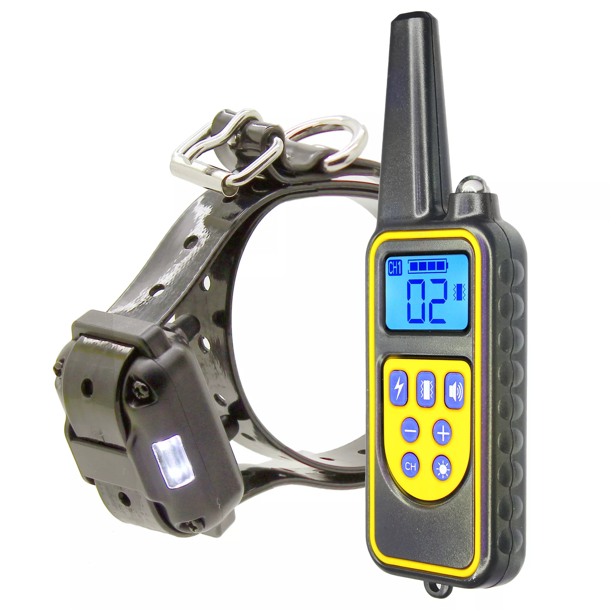 Electric Dog Training Collar with Remote Control and LCD Display  petlums.com With 1 Green Collar  