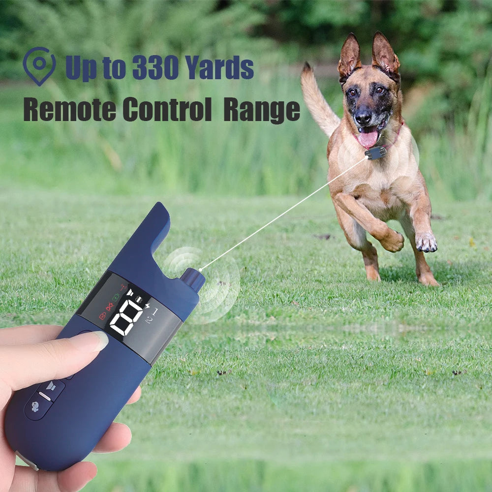 Electric Dog Training Collar: Remote Control Shock Vibration Sound Waterproof IP7  petlums.com   