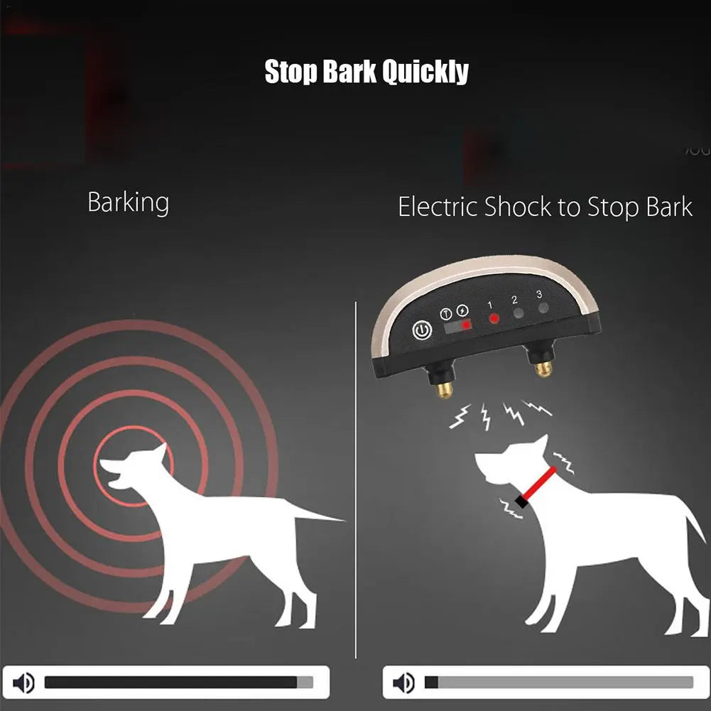 Pet Dog Anti Bark Guard Waterproof Auto Anti Humane Bark Collar Stop Dog Barking Rechargeable Shock/Safe USB Electric Ultrasonic  petlums.com   