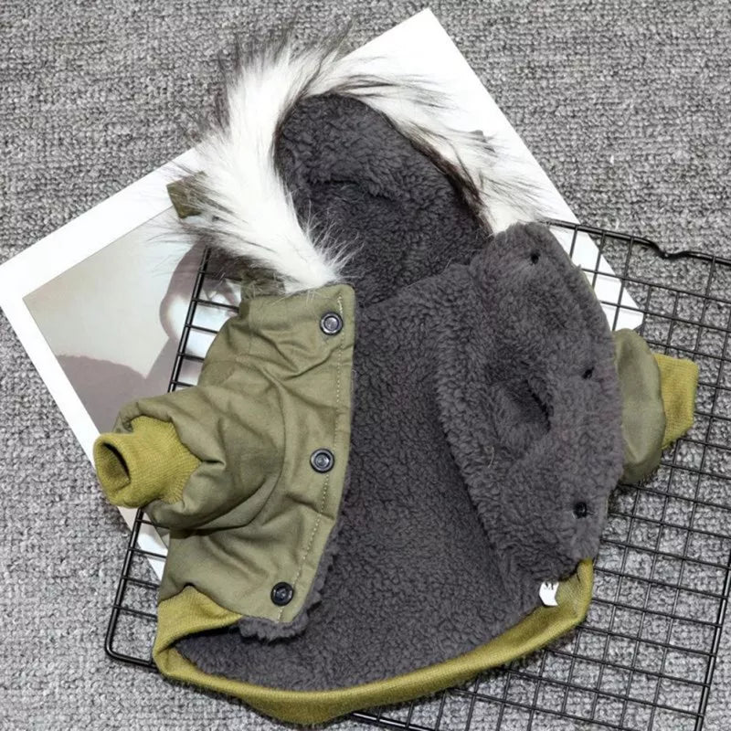 Winter Dog Jacket: Stylish Hoodie Coat for Small Medium Pets  petlums.com   