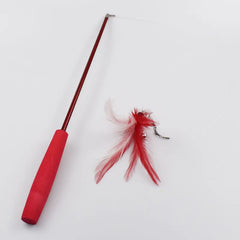 Interactive Feather Cat Toy: Retractable Wand, Multiple Refill Options, High Quality