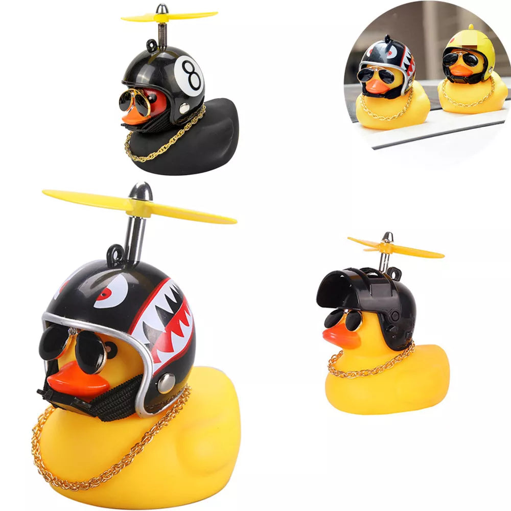 Duck Helmet Bike Car Ornament: Fun Yellow Duck Bike Accessory  petlums.com   