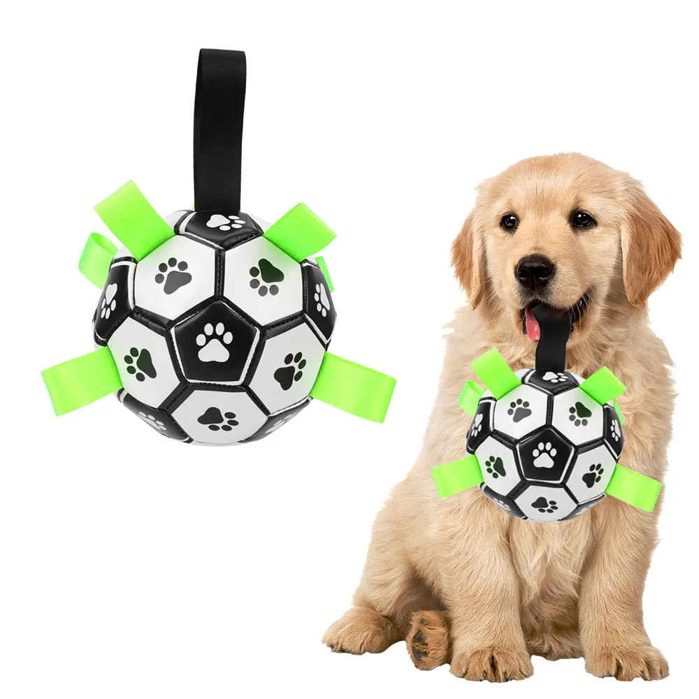 Pet Football Interactive Chew Toy with Grab Tabs - Dog Training & Play Ball  petlums.com Default Title  
