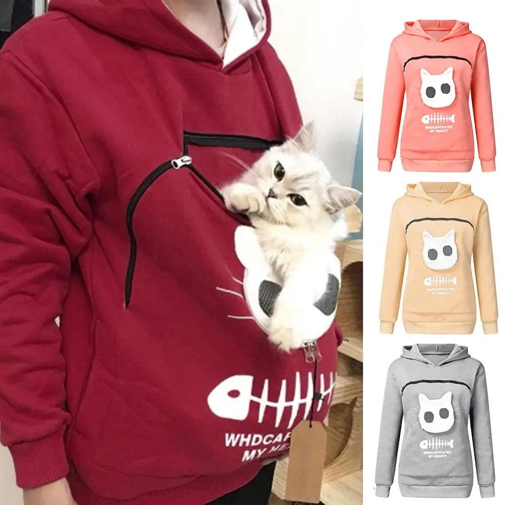Pet Lover's Kangaroo Pet Carrier Hoodie with Cuddle Pouch  petlums.com   
