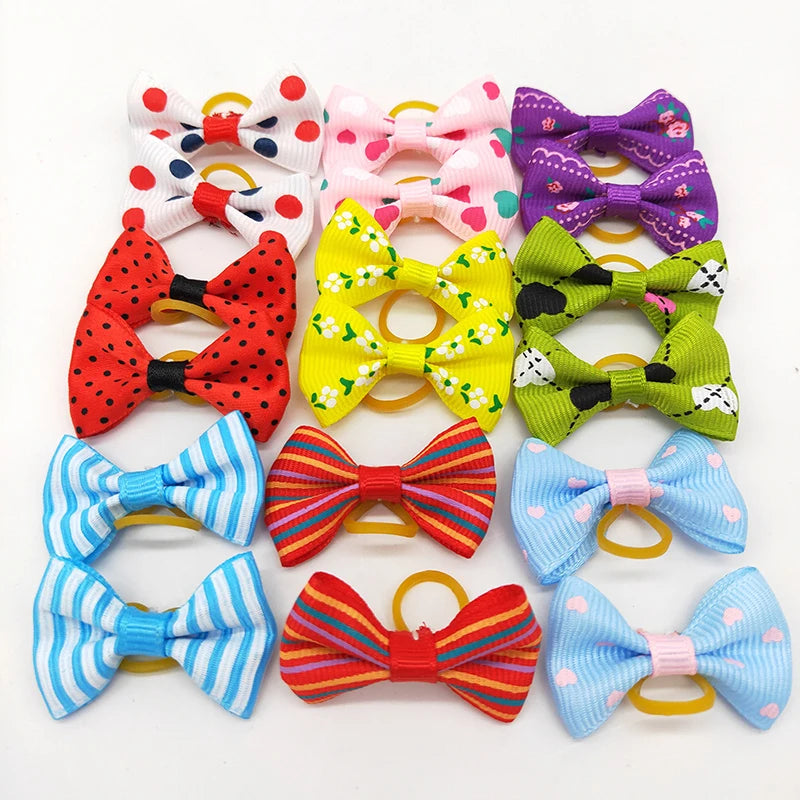 Cute Dog Hair Bows and Balls Set for Pet Grooming and Headwear  petlums.com   