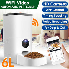 Smart Pet Feeder with HD Camera & Voice Recorder: APP Controlled Timing & Large Capacity