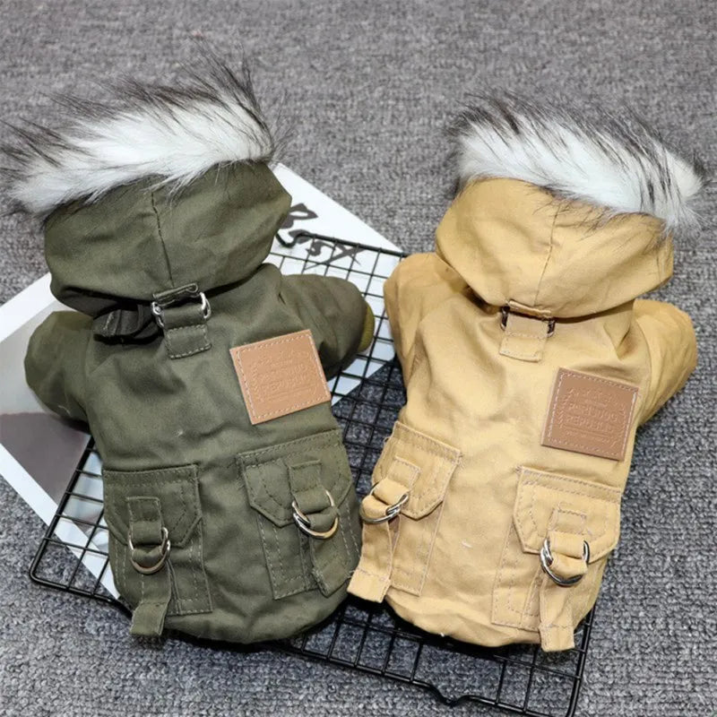 Winter Dog Jacket: Stylish Hoodie Coat for Small Medium Pets  petlums.com   