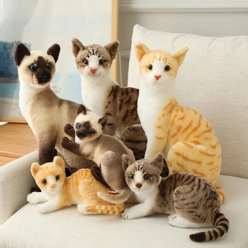 Siamese Cat Plush Toy: Lifelike Simulation Cute Doll Pet Home Decor Girls Gift  petlums.com   