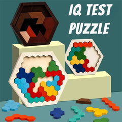 Wooden 3D Hexagonal Brain IQ Educational Puzzle Game for Kids