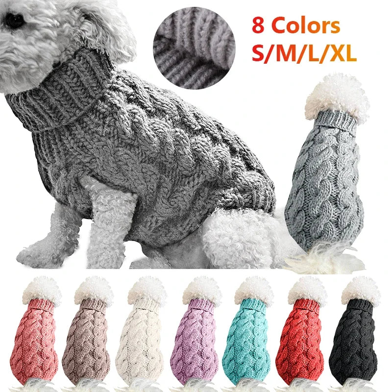 Cozy Knitted Pet Sweater: Stylish Winter Outfit for Small Dogs & Cats  petlums.com   