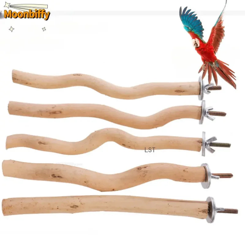 Parrot Wood Fork Perch Swing Bird Chewing Toy Playground Supplies  petlums.com 20CM  