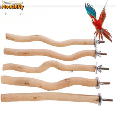 Parrot Wood Fork Perch Swing Bird Chewing Toy Playground Supplies
