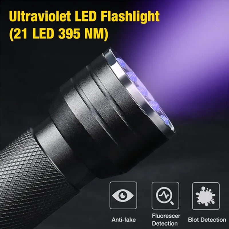 LED UV Blacklight Mini Torch Flashlight for Pet Stains & More  petlums.com   