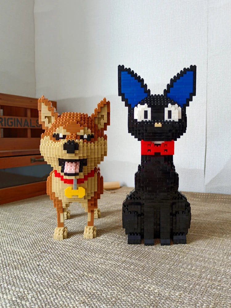 Squirrel Shiba Inu Black Cat Pet Style Building Blocks Toy Kit  petlums.com   