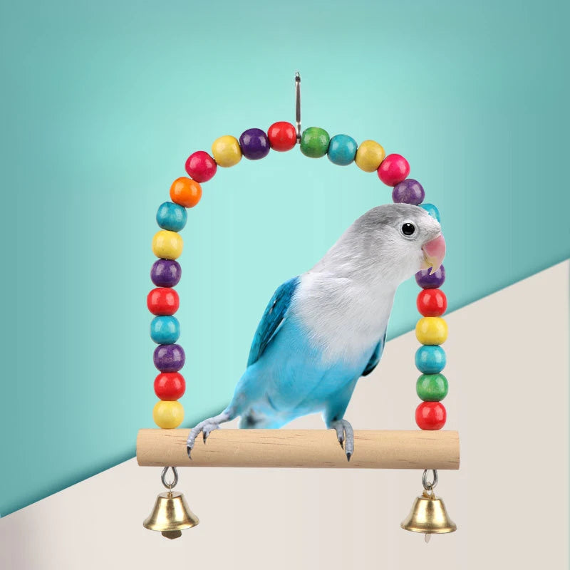 Parrot Swing & Chewing Toy: Interactive & Colorful Bird Cage Training Kit  petlums.com   