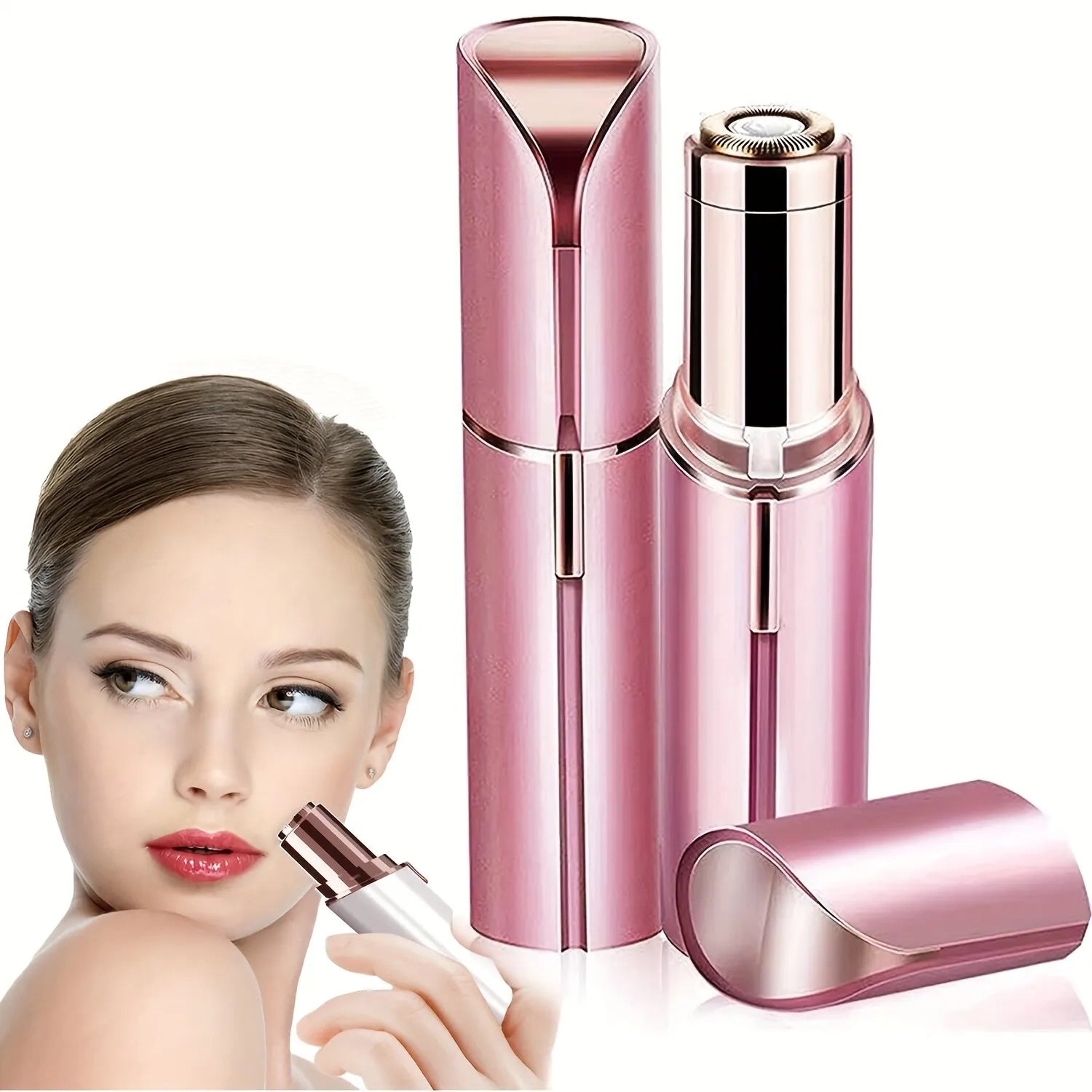 Portable Lipstick Electric Hair Remover: Painless Facial Hair Removal Solution  petlums.com   