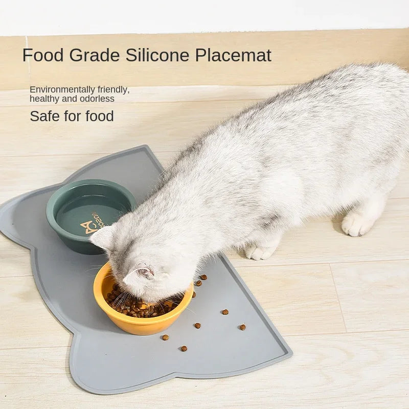 Pet Silicone Food Mat: Portable Waterproof Non-Slip Feeding Pad for Cats Dogs  petlums.com   