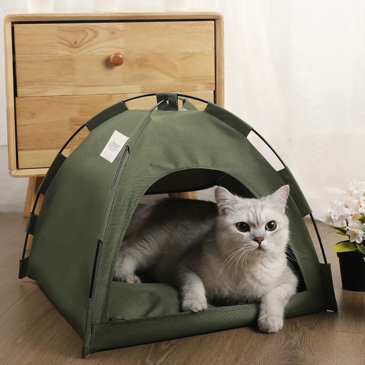 Cozy Cat Tent Bed with Warm Accessories: Breathable Winter Supplies for Feline Comfort  My Store   