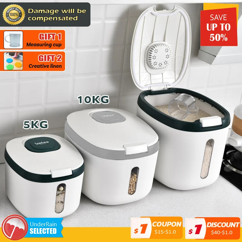 Kitchen Container Insect-Proof Rice Box Grain Sealed Jar Storage Box  petlums.com   